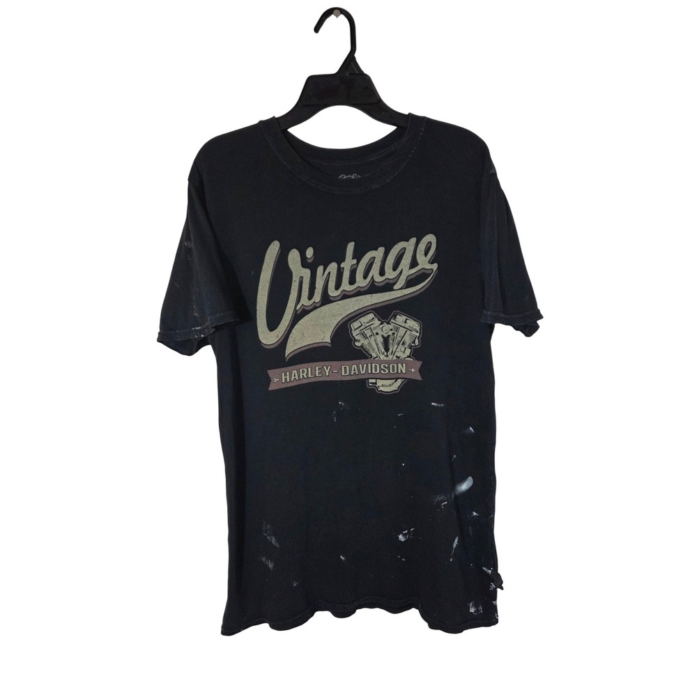 Harley Davidson Graphic T Shirt Mens Med Black Vintage Motorcycles Sturgis‎ USA